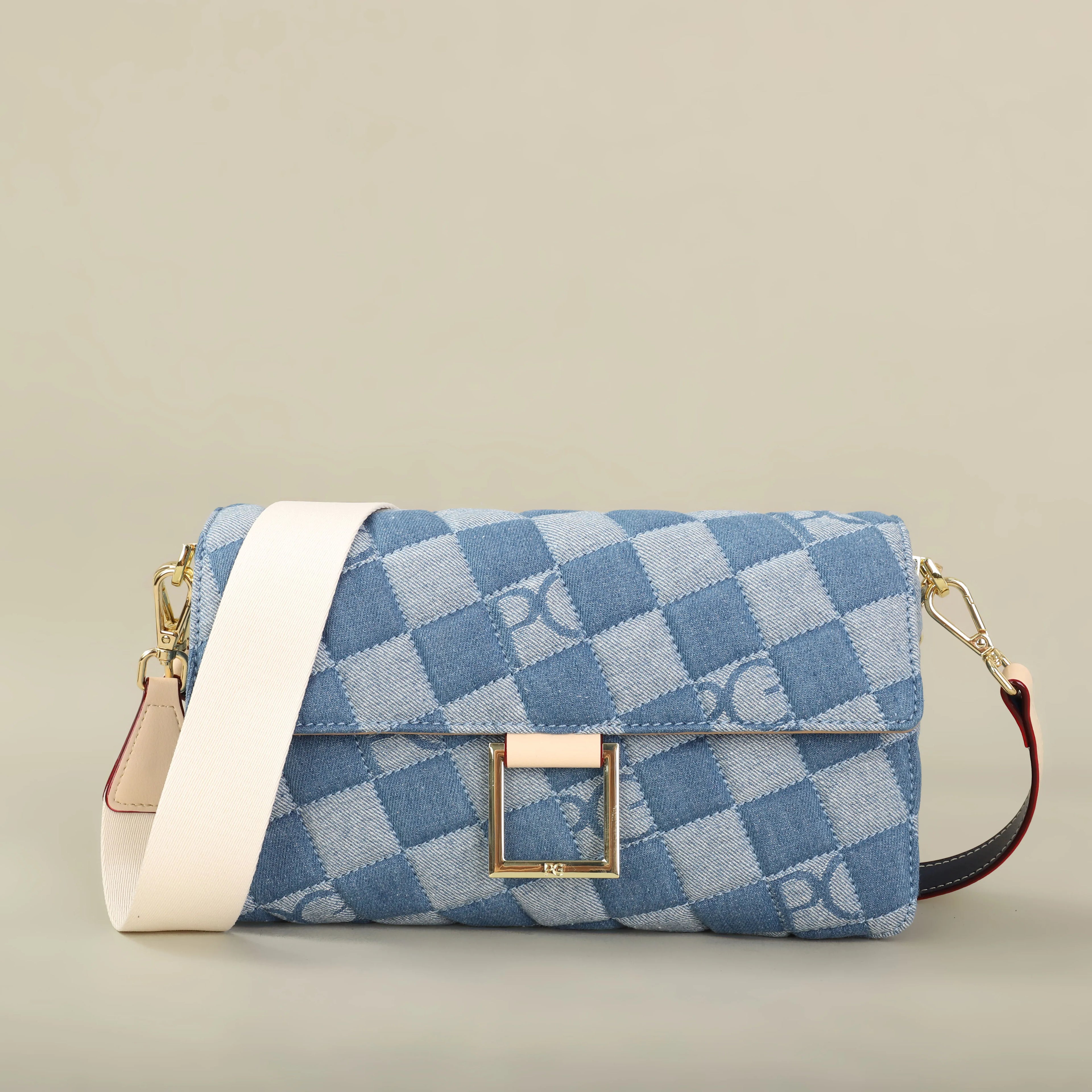 PG PATSY GARIS Women's Designer Embroidered Crossbody Bag – Luxury Geometric Shoulder Satchel