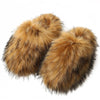 Women's Faux Fur Slippers, Plush Fuzzy Slides, Cozy Flat House & Outdoor Shoes