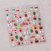 Pink Christmas Tree 5D Embossed Nail Art Stickers – Snowflake & Star Self-Adhesive Decals (4.06 x 3.15 in / 10.3 x 8 cm)
