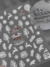 Pink Christmas Tree 5D Embossed Nail Art Stickers – Snowflake & Star Self-Adhesive Decals (4.06 x 3.15 in / 10.3 x 8 cm)