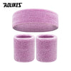 Sweatband Set — 1 Headband + 1 Pair Wristbands, Sweat-Absorbent Athletic Head & Wrist Bands for Workout Basketball Running Tennis