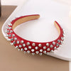 Punk Hollow Eyelet Elastic Headband – Wide Stretch Steampunk Goth Rock Hair Accessory for Women