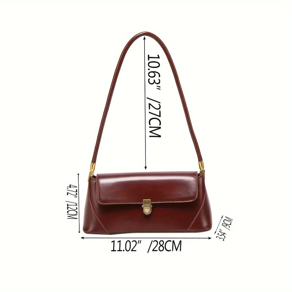 JILL MILL Women's PU Baguette Shoulder Bag – Retro Underarm Handbag