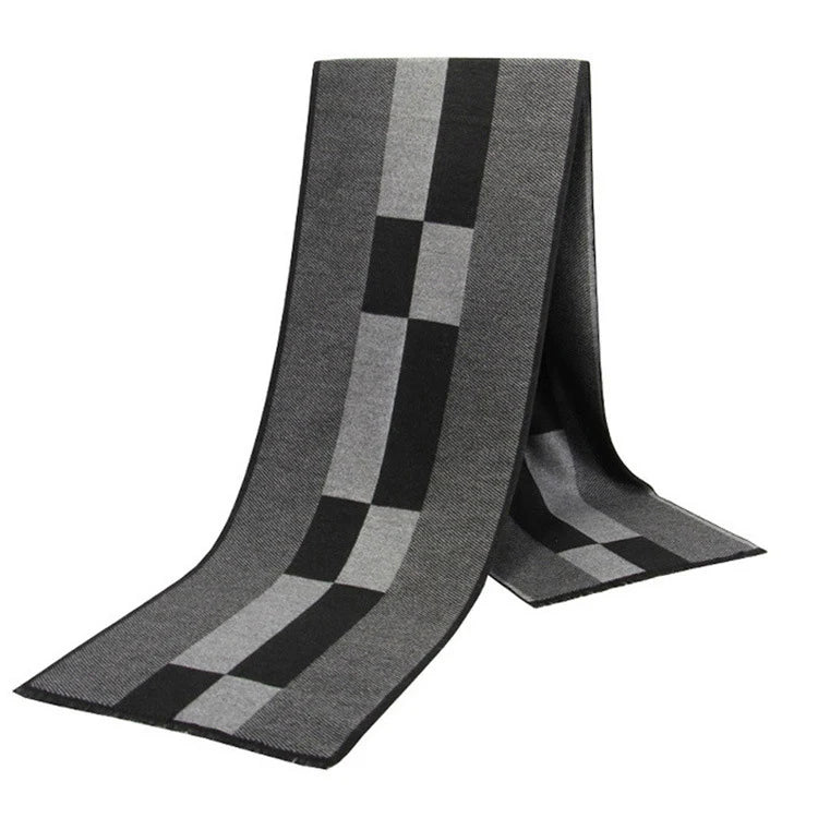 Men's Cashmere-Feel Scarf 180 x 31 cm (71 x 12 in) Plaid Stripe Pashmina Shawl Warm Winter