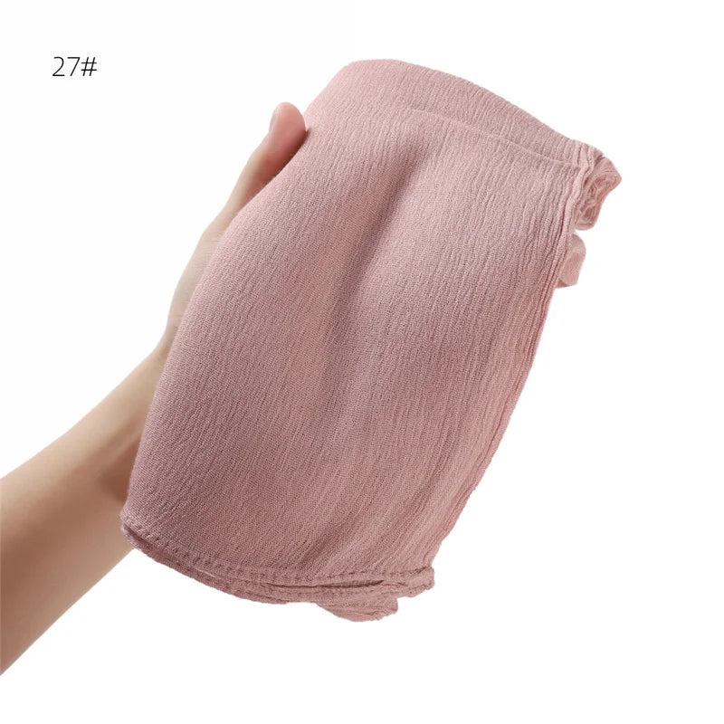 Women's Large Solid Polyester Hijab Scarf 80 x 190 cm (31.5 x 74.8 in) Long Muslim Headscarf Wrap Shawl Turban