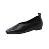 Women's PU Mary Jane Loafers – Square Toe Slip-On Flats, Waterproof Rubber Outsole, Office Casual