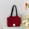 Quilted Love Women's Large Capacity Shoulder Tote Bag - Solid Color Casual Book Bag