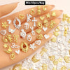 Mix 50pcs 3D Metal Nail Art Decorations Alloy Rhinestones Pearls Zircon DIY Nail Charms