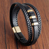 Braided Leather Rope Bracelet with Stainless Steel Magnetic Clasp, Unisex Charm Bangle — 21 cm (8.3 in)