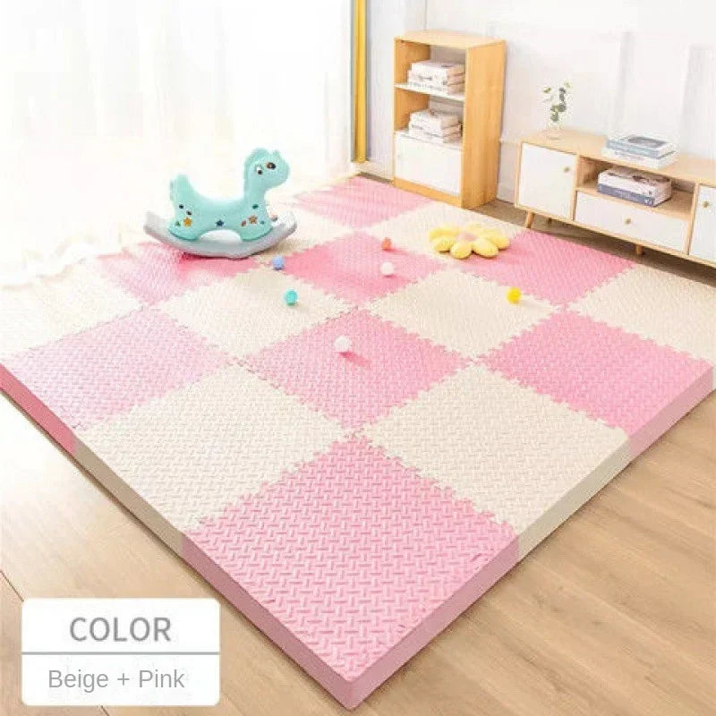 EVA Interlocking Foam Floor Tiles 30 x 30 cm (11.8 x 11.8 in) – Leaf Grain Non-Slip Gym, Yoga & Playroom Mat 1 cm Thick
