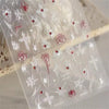 Pink Christmas Tree 5D Embossed Nail Art Stickers – Snowflake & Star Self-Adhesive Decals (4.06 x 3.15 in / 10.3 x 8 cm)