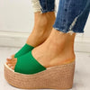 Women's Summer Peep-Toe Gladiator Wedge Sandals - High Heel Platform Slip-On Casual Shoes