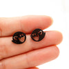 Cute Halloween Ghost Stud Earrings for Women – Stainless Steel Cartoon Minimalist Earrings (Black/Silver/Gold/Rose Gold)
