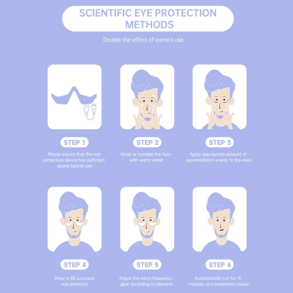 Smart Electric Eye Massager with Red Light Therapy — 3D Vibration Eye Beauty Massager for Dark Circles, Puffiness & Wrinkle Reduction