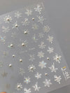 Pink Christmas Tree 5D Embossed Nail Art Stickers – Snowflake & Star Self-Adhesive Decals (4.06 x 3.15 in / 10.3 x 8 cm)