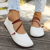 Women's Round Toe PU Leather Loafers – Narrow Band Slip-On Flats, Vintage Casual Dress Shoes