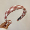 Vintage Lattice Print Wide Sponge Elastic Headband for Women & Girls - Fashion Hair Hoop