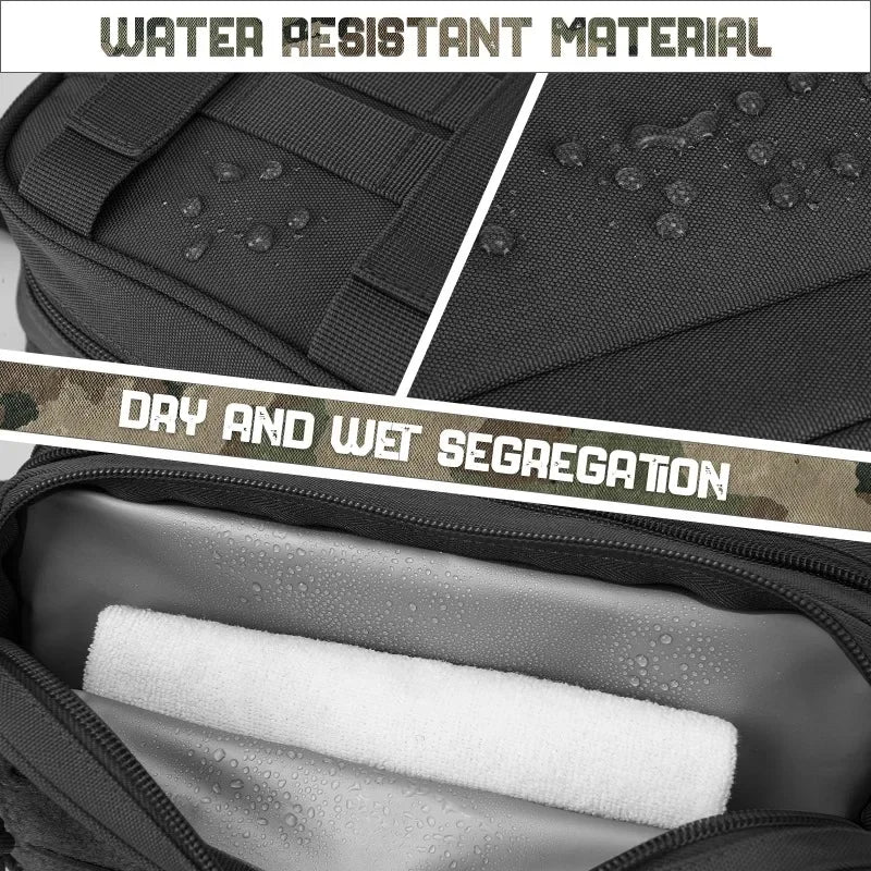Tactical Hanging Toiletry Bag for Men and Women - MOLLE Dopp Kit Travel Shaving & Shower Organizer