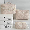 Pink Strawberry Quilted Cosmetic Bag – Portable Travel Makeup Pouch & Toiletry Organizer, Multiple Sizes (Small 15×9×8 cm / 5.9×3.5×3.1 in; Handbag 24×18.5×7 cm / 9.4×7.3×2.8 in; Tote 25×16×15 cm / 9.8×6.3×5.9 i