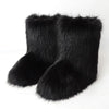Women's Mid-Calf Faux Fox Fur Snow Boots – Plush-Lined Warm Winter Boots, Up to EU 46