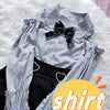 Kawaii Jirai Kei Lolita Y2K Japanese Style Peter Pan Collar Blouse Long Sleeve Sweet Bow Casual Aesthetic Top