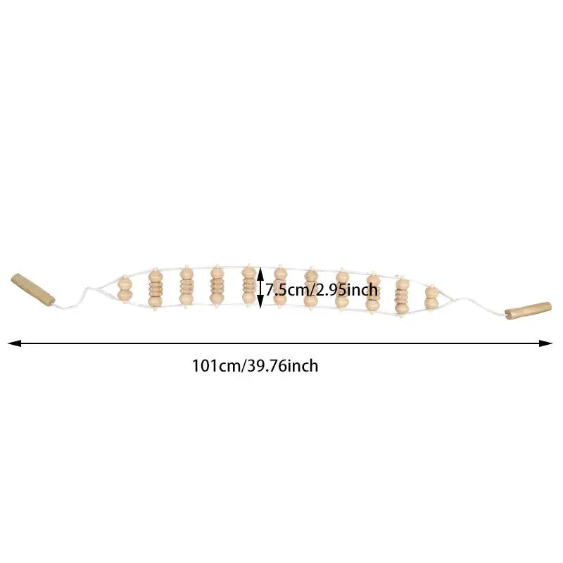 Wooden Handheld Massage Roller and Gua Sha Tool – Full-Body Trigger Point Massager for Women & Men