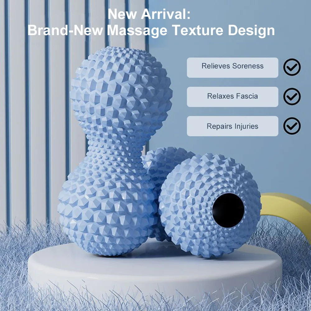 Peanut Massage Ball Yoga Roller for Deep Tissue Back, Leg & Foot Massage – Plantar Fascia Relief