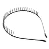 6-Pack Unisex Black Wavy Metal Headbands - Fashion Sports Hair Hoops for Men & Women