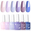Hema-Free TPO-Free Gel Nail Polish 7.5ml, Glitter Jelly & Nude Shades, Soak-Off UV/LED Full Coverage French