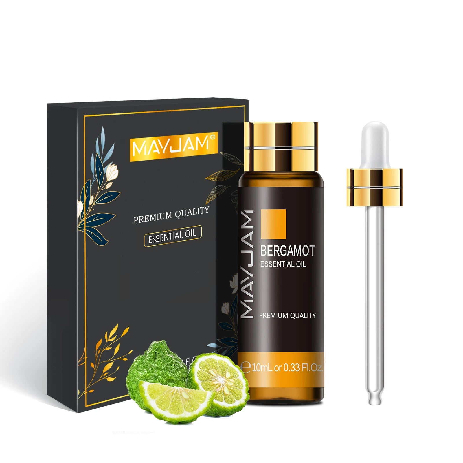 MAYJAM 10ml Pure Essential Oil with Dropper – Aromatherapy Diffuser & Humidifier Oil (Lavender, Eucalyptus, Vanilla, Sandalwood, Camphor) – Gift Box