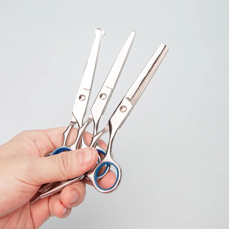 Professional Barber Hair Cutting Scissors Stainless Steel Hairdressing Shears for Salon & Home (3 Styles)