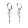 Unisex Gothic Cross Stainless Steel Drop Stud Earrings - Punk Rock Hip Hop Street Jewelry, 1 Pair