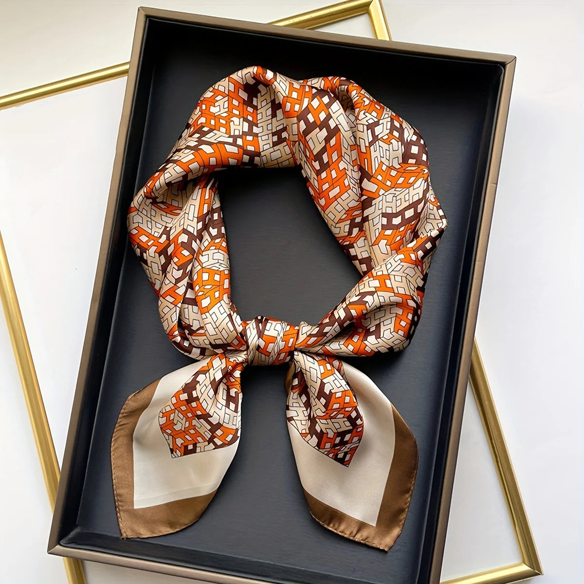 Nordic All-Season Faux Silk Square Scarf 70 x 70 cm (27.6 x 27.6 in) – Lightweight Chic Shawl for Women & Teens