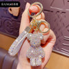Rhinestone Tassel Bear Keychain – Cute Crystal Bear Bag & Car Key Ring, Couple Gift