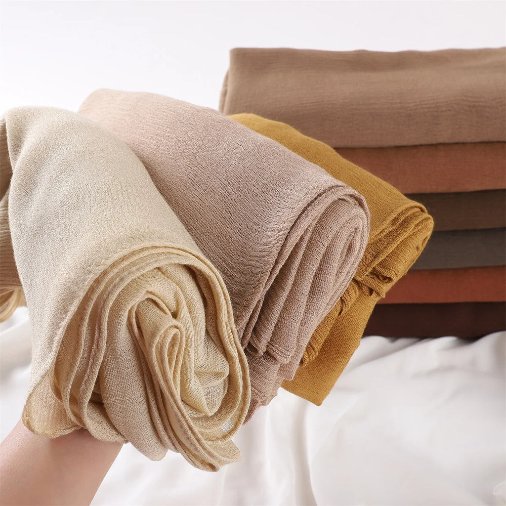 Women's Large Solid Polyester Hijab Scarf 80 x 190 cm (31.5 x 74.8 in) Long Muslim Headscarf Wrap Shawl Turban