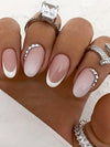 24-Pack Glossy Pink Medium Square Press-On Nails Full-Cover False Nails for Women
