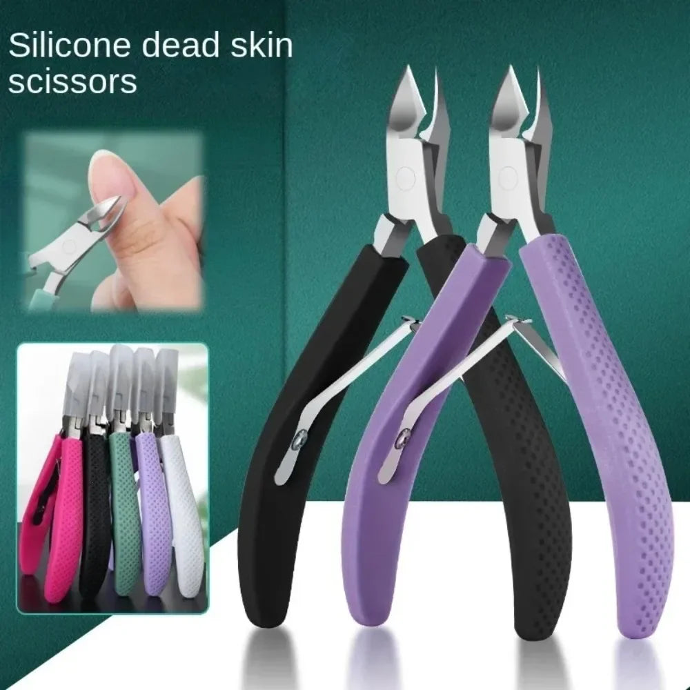 Stainless Steel Cuticle Nippers - Precision Nail Manicure Scissors & Trimmer for Dead Skin Removal, Pedicure Tool
