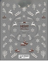 Pink Christmas Tree 5D Embossed Nail Art Stickers – Snowflake & Star Self-Adhesive Decals (4.06 x 3.15 in / 10.3 x 8 cm)