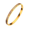 Gold Zircon Cross Nail Bracelet Bangle – Stainless Steel Screw Accent, Unisex Fashion Jewelry