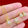 Luxury Cube Jewelry Set – Women's Necklace, Earrings & Ring Trio, Elegant Gift for Valentine's Day & Christmas