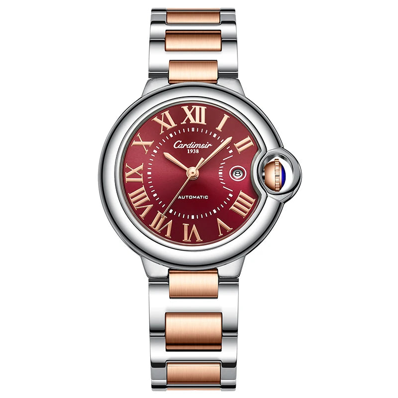 Cardimsir Ballon Bleu 33mm Automatic Women's Watch, Sunburst Dial Sapphire Crystal, 50M Water-Resistant Date