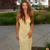 Floral Plunge Maxi Dress Backless V-Neck Sleeveless Ruffle Summer Beach Vacation Dress