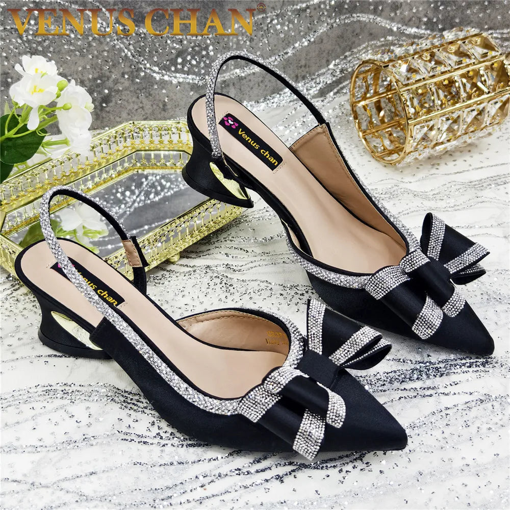 Elegant African-Inspired High Heel Chain Slingback Sandals for Women – Party & Wedding Pumps