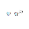2-Pack Stainless Steel Heart & Moon Screw-Back Stud Earrings for Tragus & Cartilage Piercing, Silver