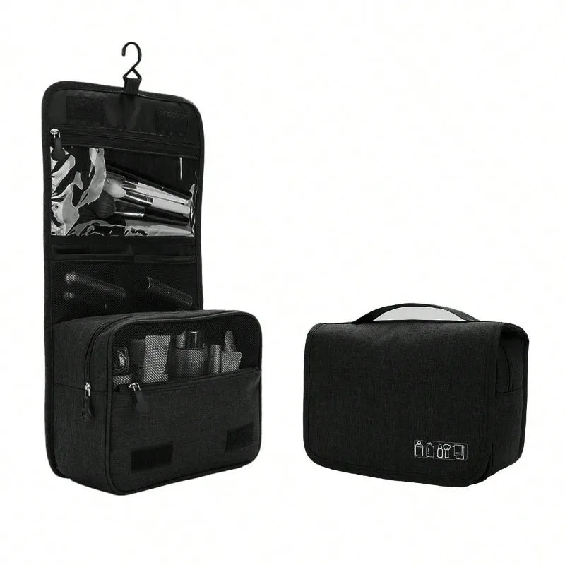 Oxford Fabric Travel Toiletry Bag – Waterproof Hanging Cosmetic Organizer for Men & Women, Portable Business Wash Pouch