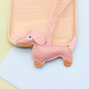 Dachshund PU Leather Dog Keychain Puppy Pendant Keyring Bag Charm for Women Valentine Gift