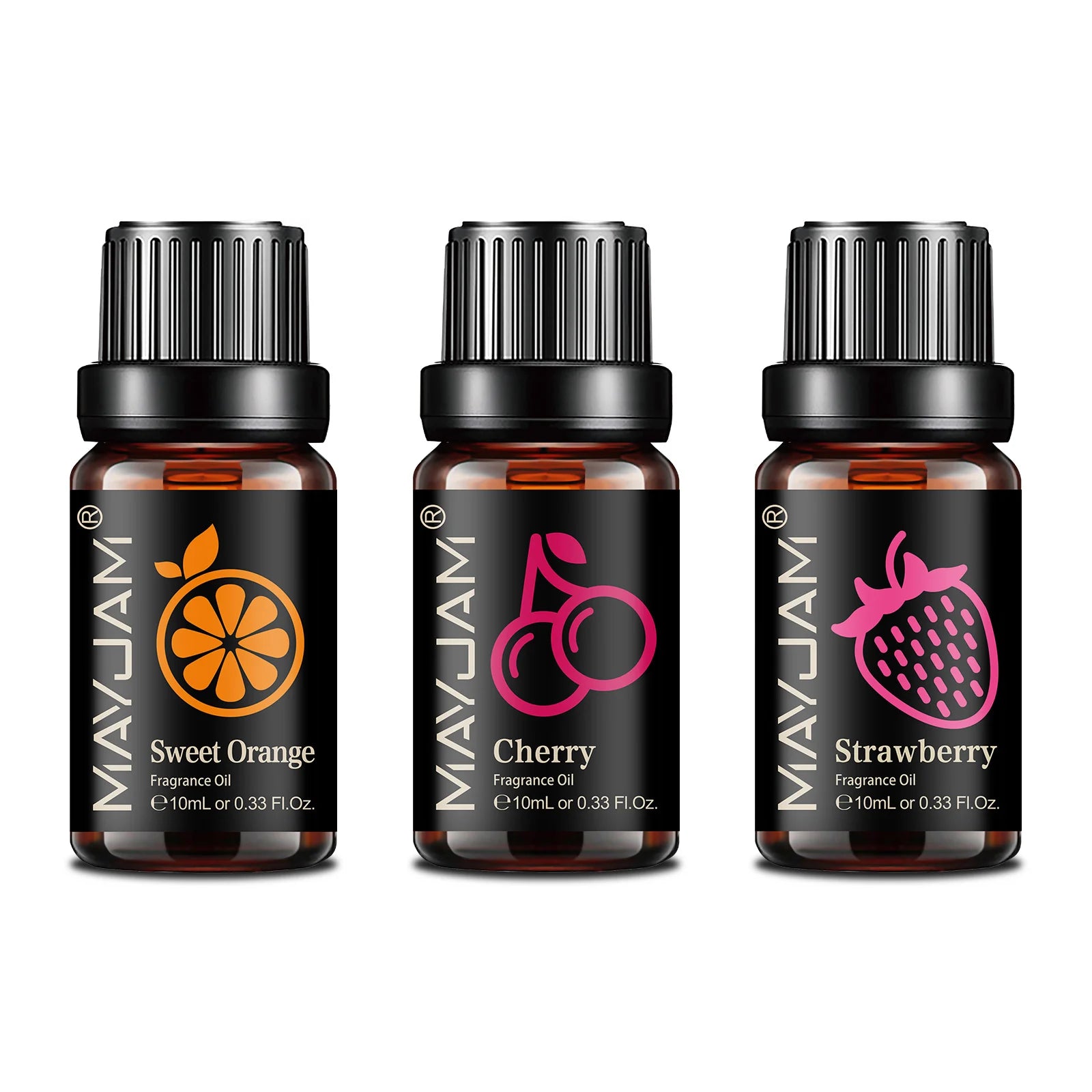 MAYJAM Fruit Fragrance Oil 10ml (0.34 fl oz) – Cherry Banana Papaya Grape Litchi Guava Kiwifruit Pear Fig for Diffuser & Candle