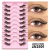 2-Pack Half Strip Lashes – Natural Fluffy Cat-Eye Soft Wispy Faux Mink Winged Elongated Eyelashes