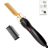 2-in-1 Electric Hot Comb & Beard Straightener Fast-Heating Portable Hair Straightener for Wet and Dry Hair Anti-Scald Travel Press Comb