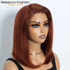 14-Inch (35 cm) Kinky Straight Bob Lace Front Wig - Side Part, Pre-Plucked Natural Hairline, Glueless Remy Human Hair, Natural Black